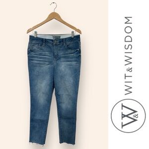 Wit &‎ Wisdom 'Ab' Solution Sol Skimmer Raw Hem Ankle Jeans, Size 10, MSRP $88